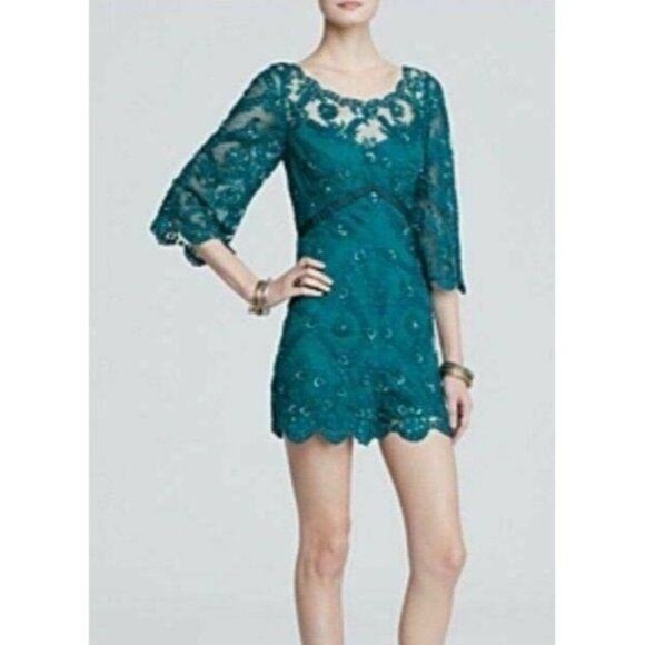 Free People Romper Women's Size 10 Sequin 3/4 sleeve Dress New with Tags - Picture 1 of 10